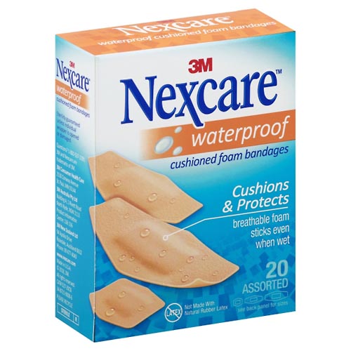 Image for Nexcare Bandages, Cushioned Foam, Waterproof, Assorted,20ea from Parkway Pharmacy